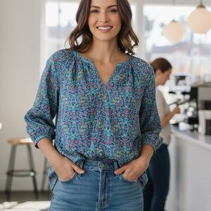 Adrienne Vittadini Floral Blouse